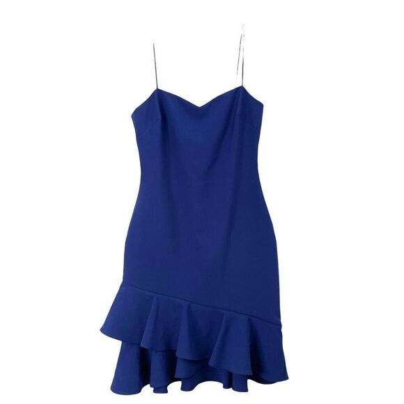 Likely Verona ruffle mini sheath Dress‎ Size 2 Blueprint blue - Picture 2 of 11